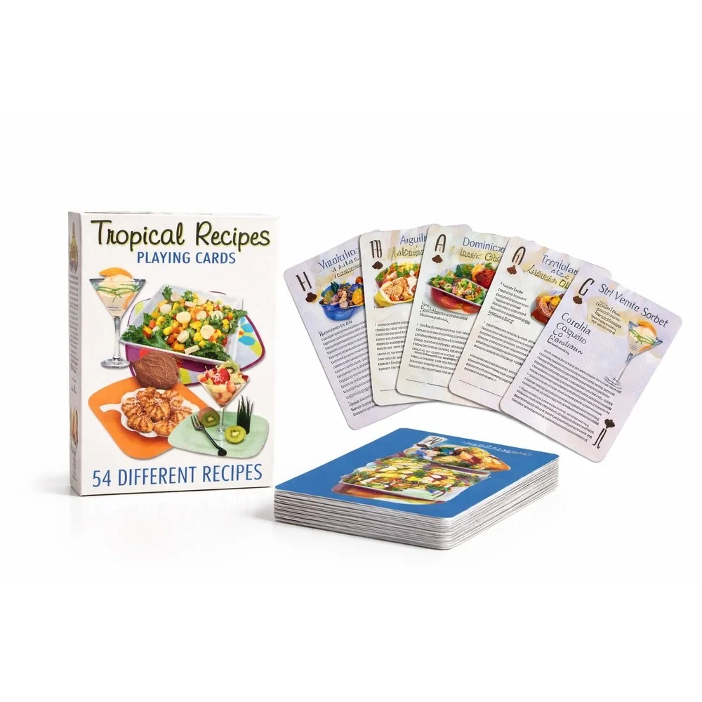 Tropical Recipes Playing Cards 54 Recipe Deck Food Theme 2009‎ EUC